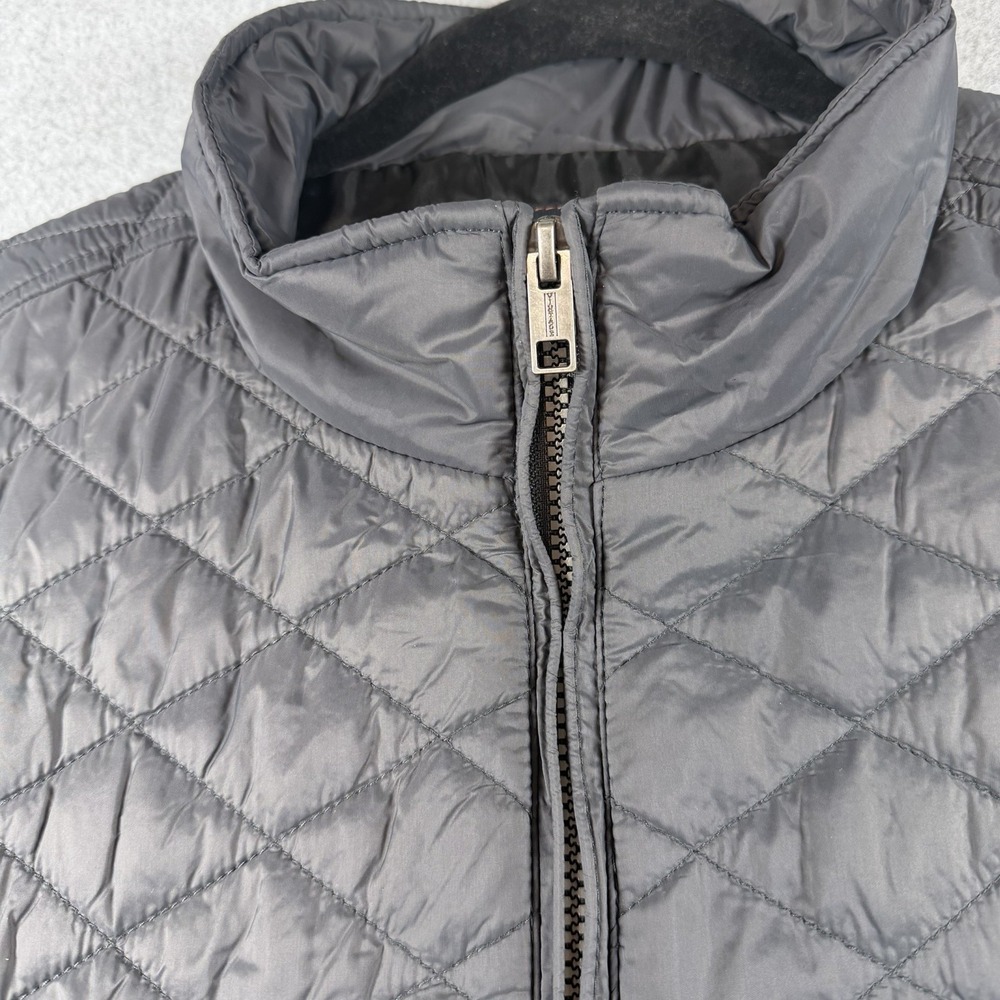 Weatherproof Vintage Men's Diamond Quilted Puffer Vest Gray Size L Cabincore - Picture 2 of 8